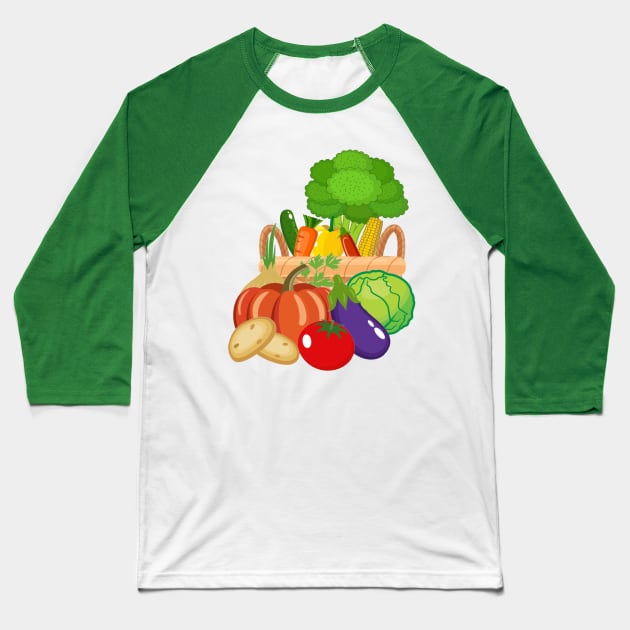 Vegetables Baseball T-Shirt by Smile4Me